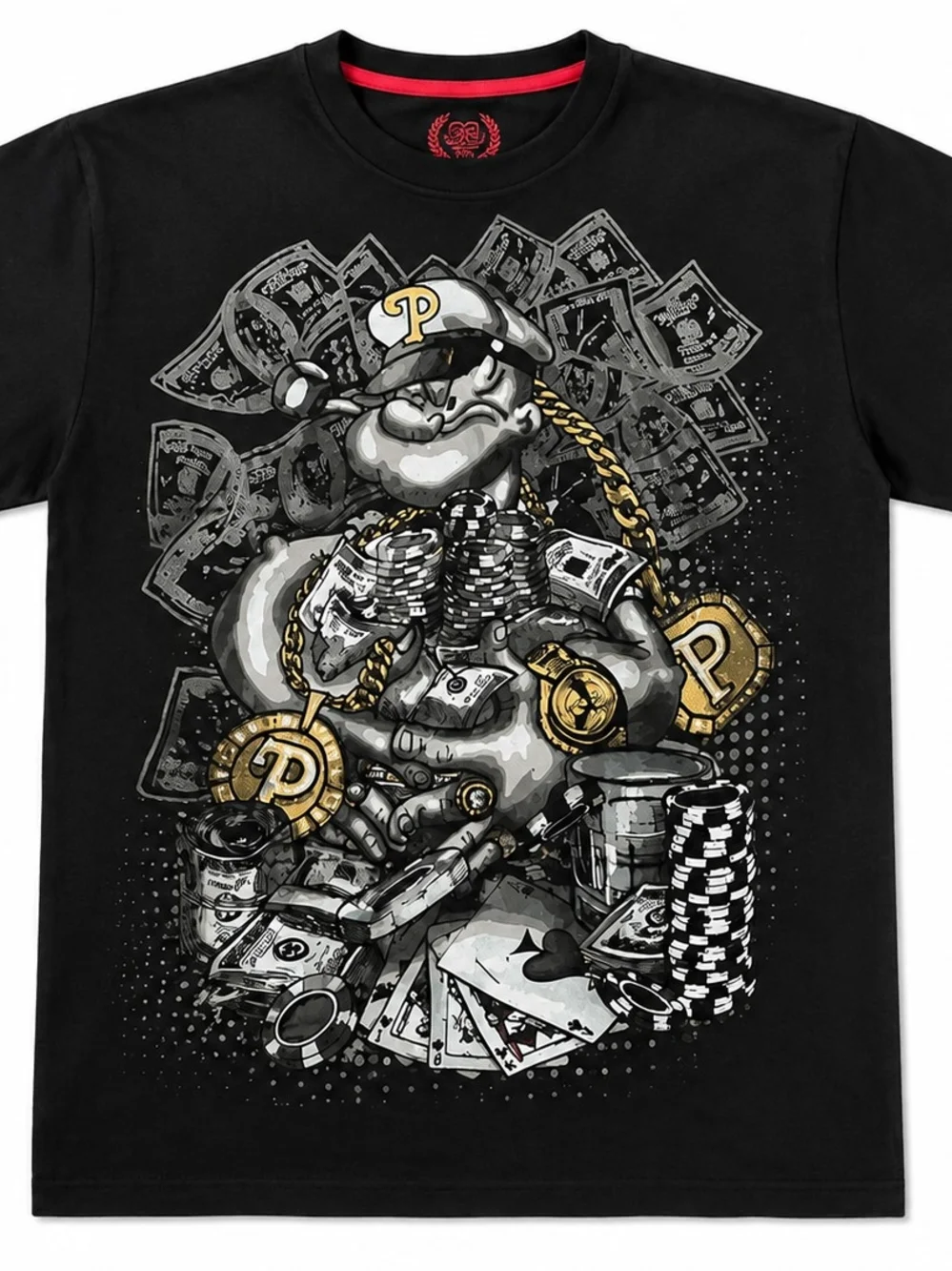 Boys' Black Graphic Poker Crew Neck Tee